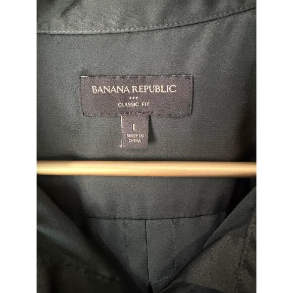 Banana Republic Deep Green Blouse Button Up Long Sleeve Career Smart Size L EUC - Picture 4 of 5